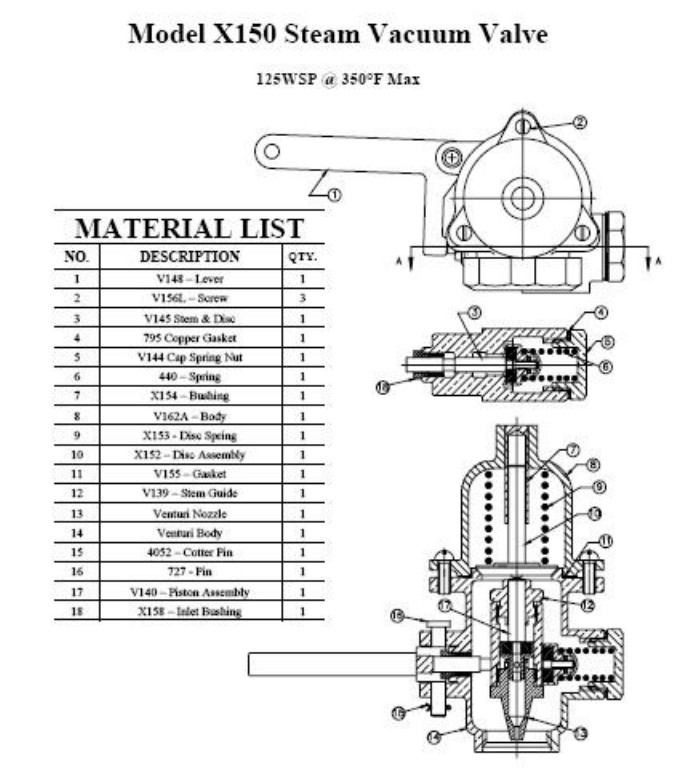 UB Steam Vacuum Valve